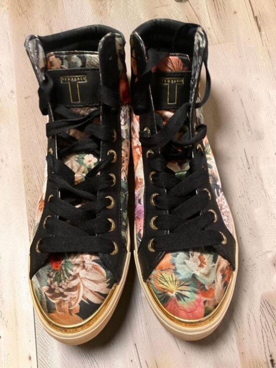 Ted Baker Shoes - Ted Baker Merip 2 Floral Leather High Top Sneakers Black Multi US 9